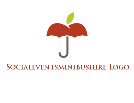 umbrella with an apple top logo