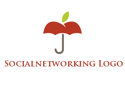 umbrella with an apple top logo