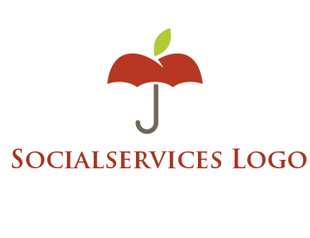 umbrella with an apple top logo