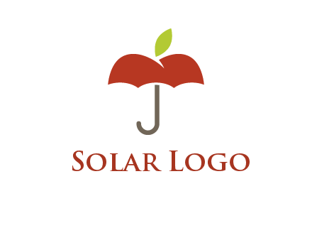 umbrella with an apple top logo
