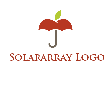 umbrella with an apple top logo