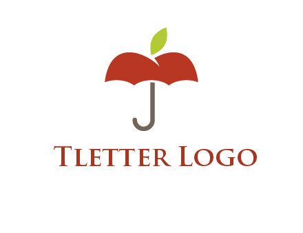 umbrella with an apple top logo