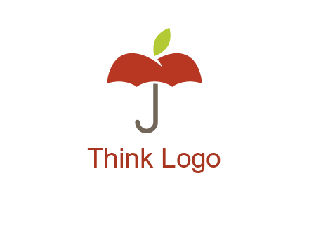 umbrella with an apple top logo