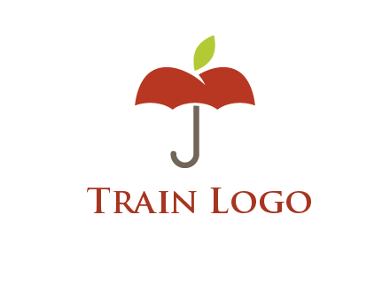 umbrella with an apple top logo