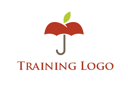 umbrella with an apple top logo