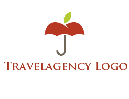 umbrella with an apple top logo
