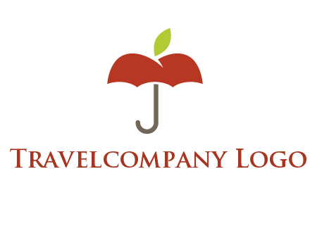 umbrella with an apple top logo