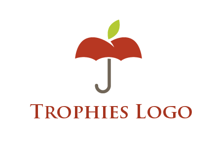umbrella with an apple top logo
