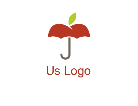 umbrella with an apple top logo