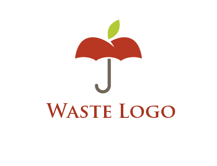 umbrella with an apple top logo