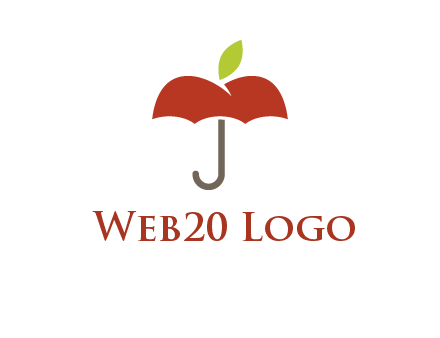umbrella with an apple top logo