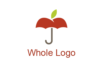 umbrella with an apple top logo