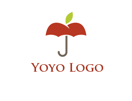 umbrella with an apple top logo