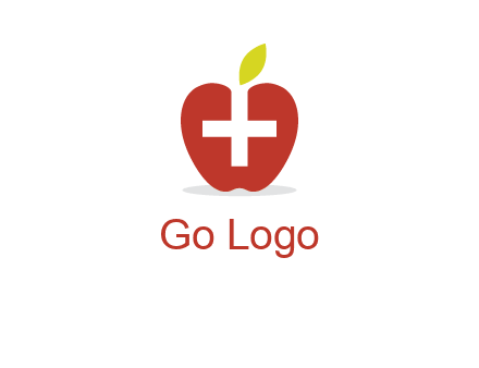 apple with health care cross logo