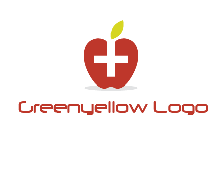 apple with health care cross logo