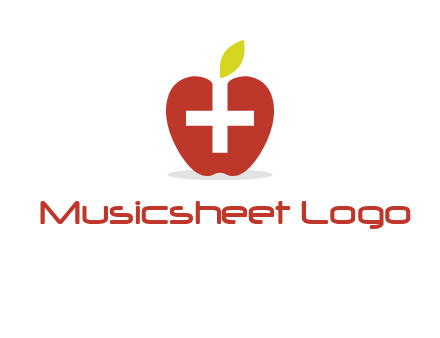 apple with health care cross logo