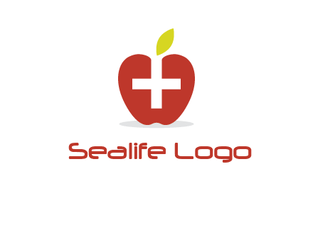 apple with health care cross logo