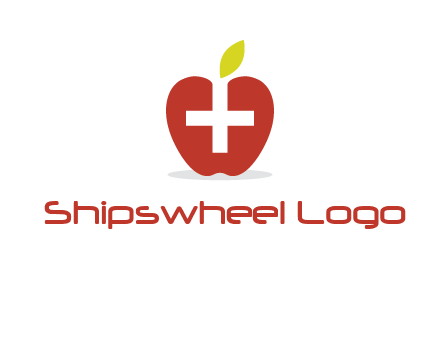 apple with health care cross logo