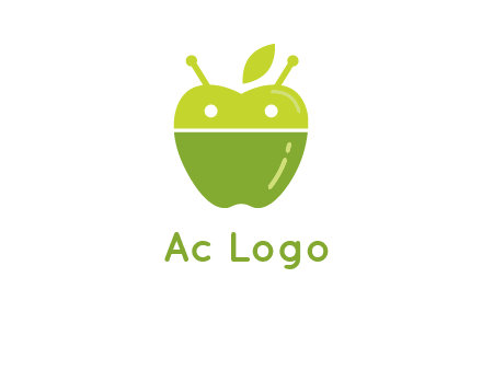 android mix with apple logo