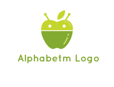 android mix with apple logo