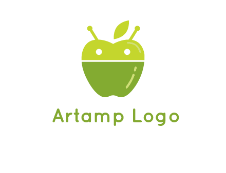 android mix with apple logo
