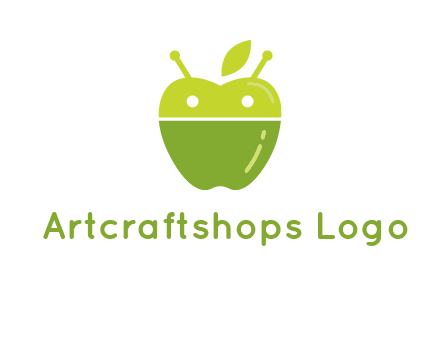 android mix with apple logo