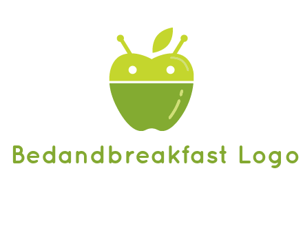 android mix with apple logo