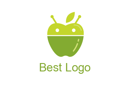 android mix with apple logo