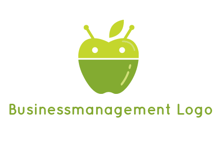 android mix with apple logo