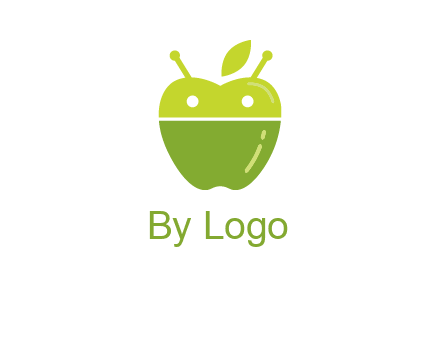 android mix with apple logo