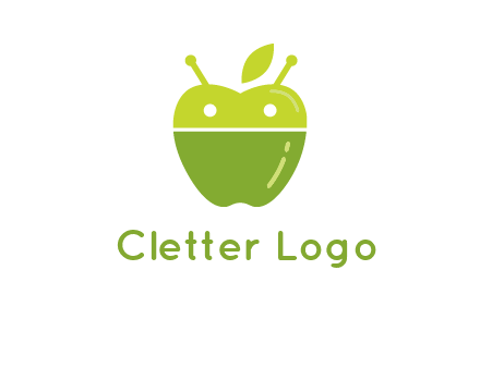 android mix with apple logo