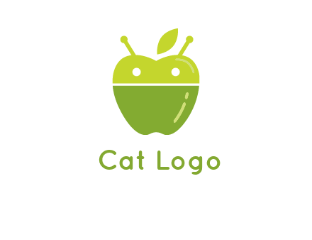 android mix with apple logo