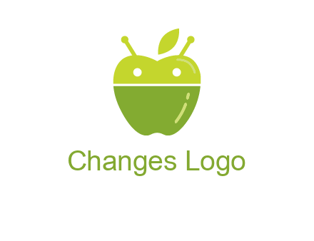 android mix with apple logo