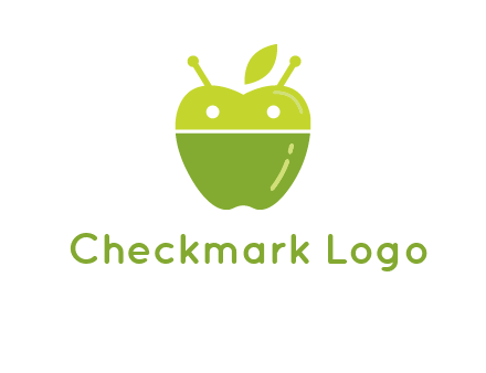 android mix with apple logo