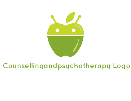 android mix with apple logo