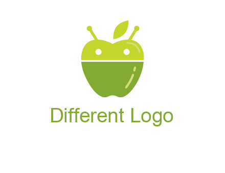 android mix with apple logo