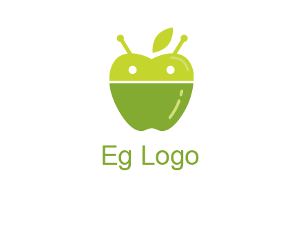 android mix with apple logo