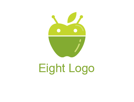 android mix with apple logo