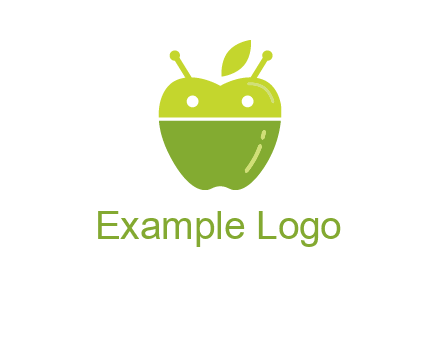 android mix with apple logo
