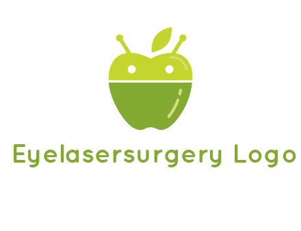 android mix with apple logo