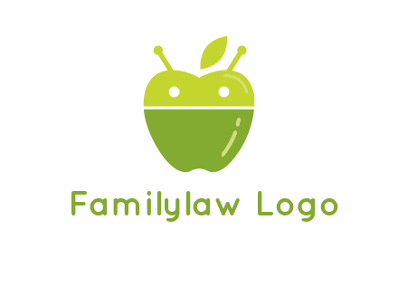 android mix with apple logo