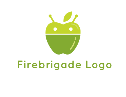 android mix with apple logo