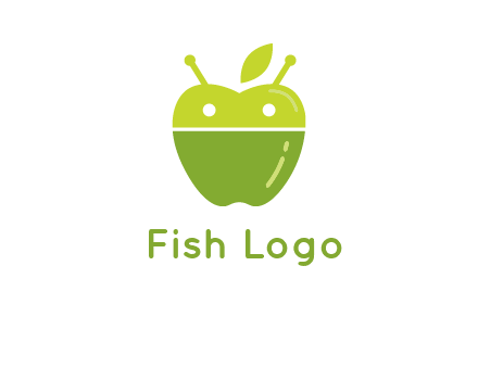 android mix with apple logo