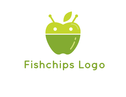 android mix with apple logo