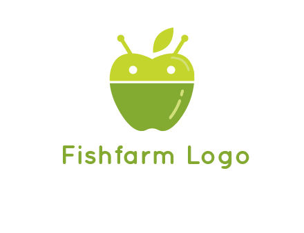 android mix with apple logo