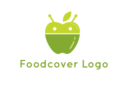 android mix with apple logo