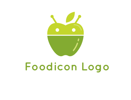 android mix with apple logo