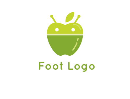 android mix with apple logo