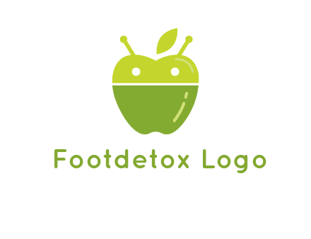 android mix with apple logo