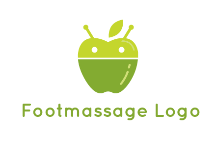 android mix with apple logo